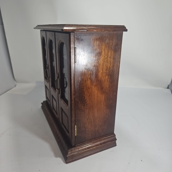 Vintage Jay Imports Music Jewelry Box Etched Glass Doors - Picture 12 of 16